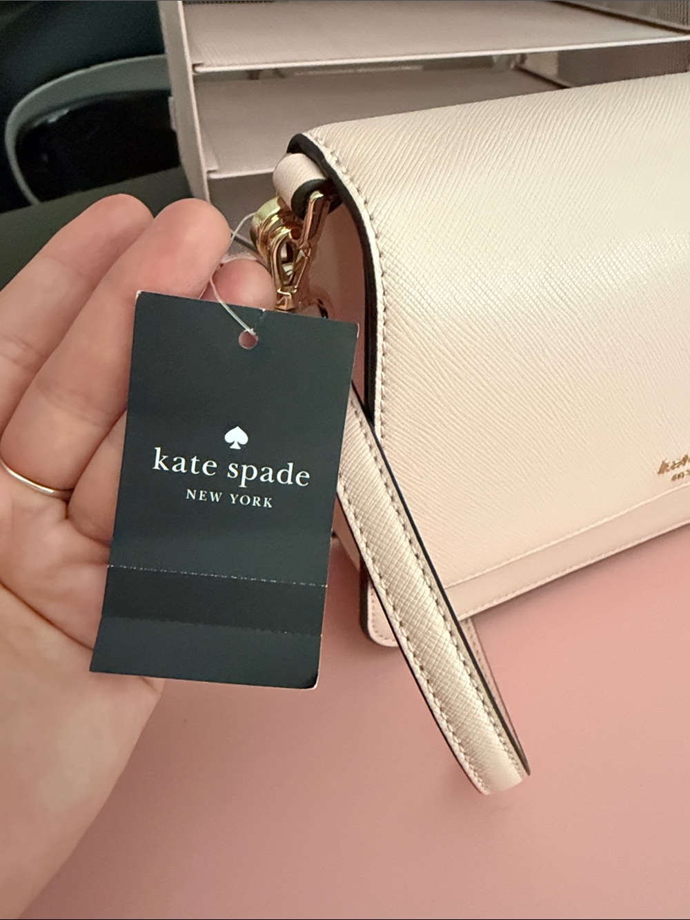 kate spade Blush Pink Leather Crossbody with Gold Chain - Picture 4 of 4